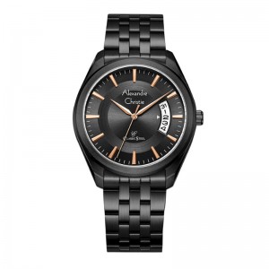 Alexandre Christie AC 8674 Black Rosegold Man MDBIPBARG